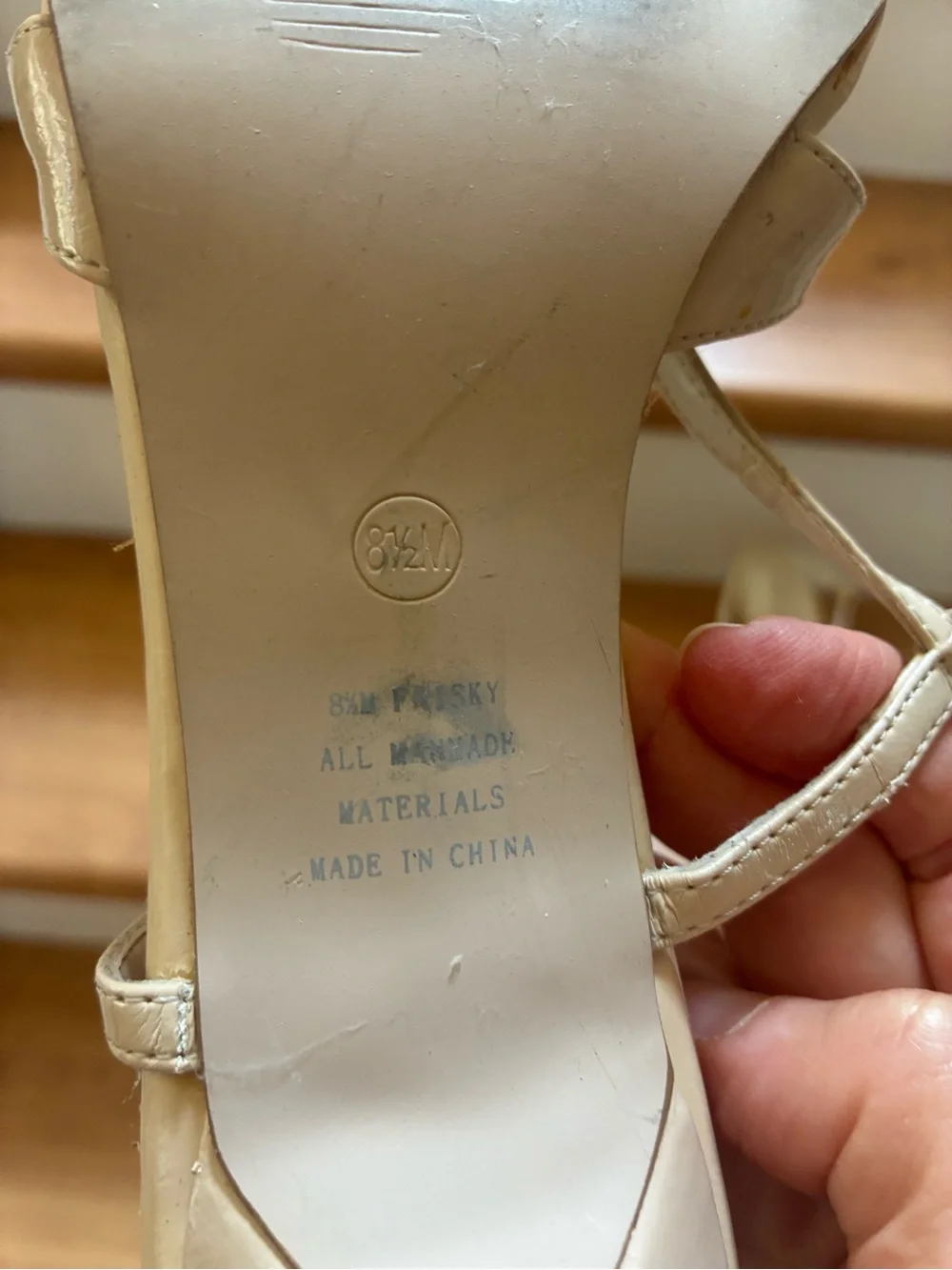 Madeline Stuart Cream Strappy Slingback Heels